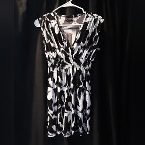 Black and white above knee dress